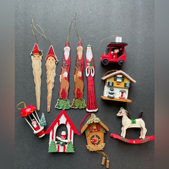 Holiday Vintage Wood Christmas Ornaments Poshmark